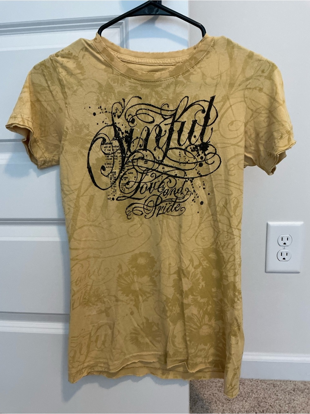 Sinful Yellow Graphic Tee with Black Logo